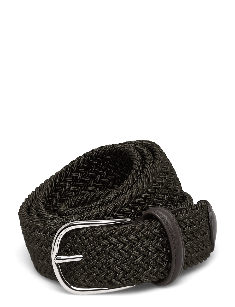 Anderson's - elastic woven viscose belt - braided belts - miltary green - 0