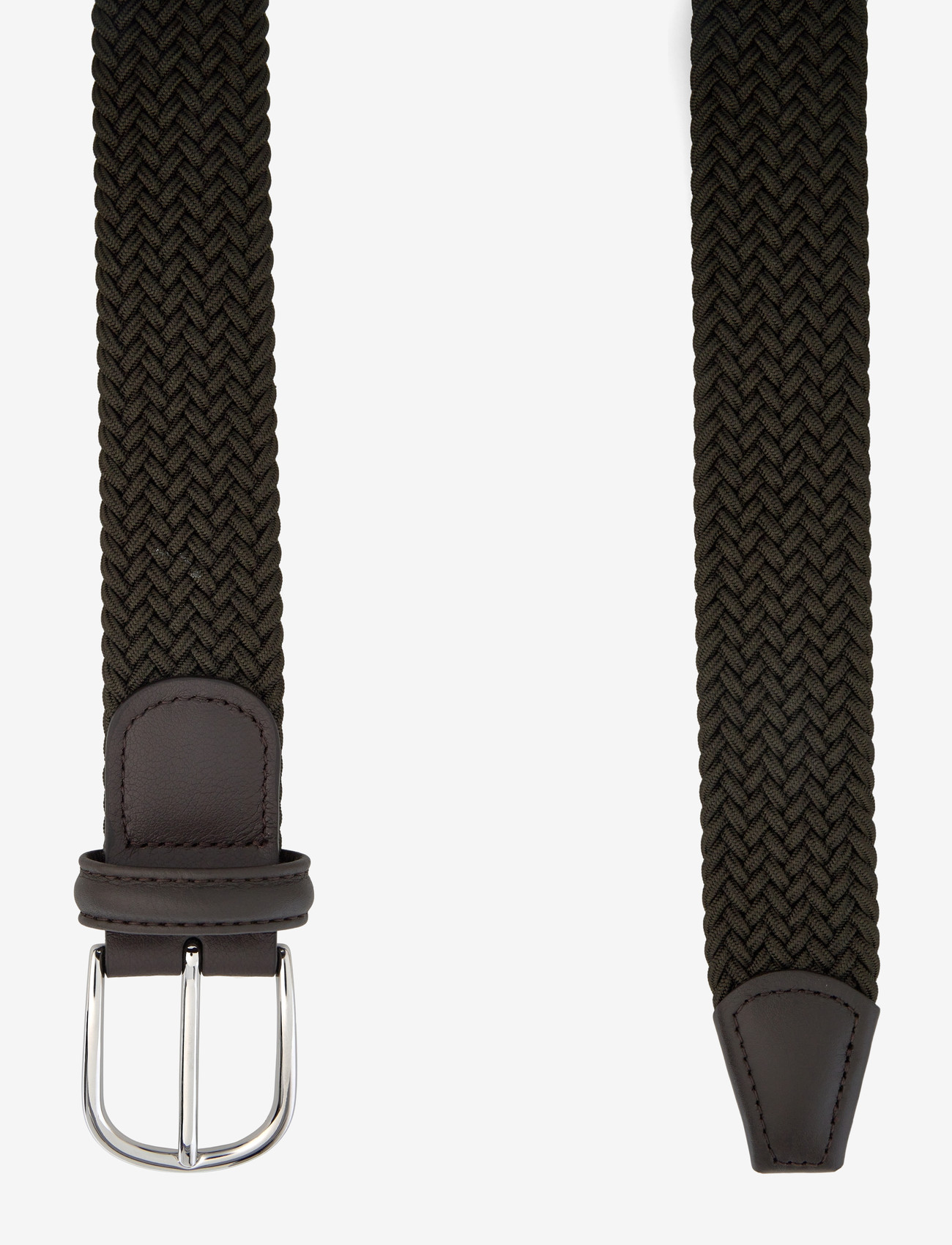 Anderson's - elastic woven viscose belt - flettede bælter - miltary green - 1