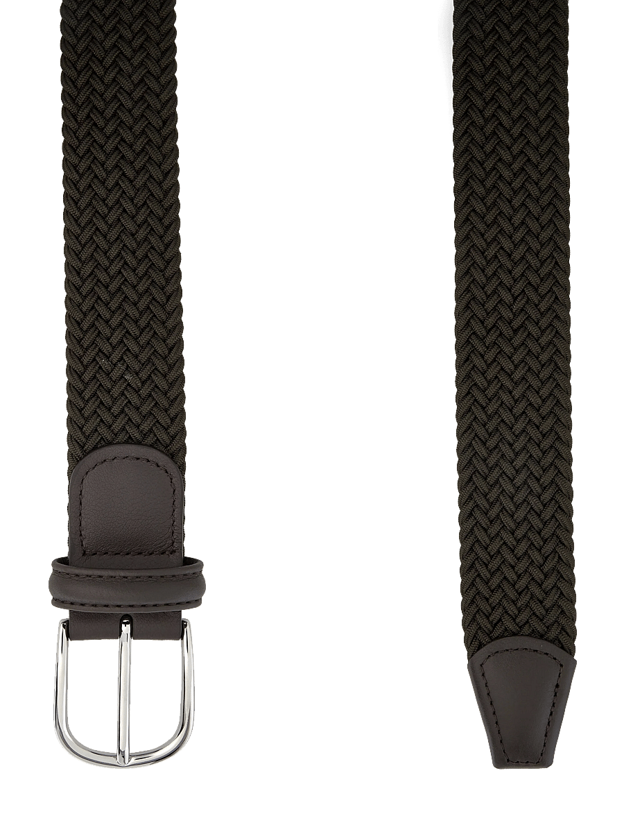Anderson's - elastic woven viscose belt - braided belts - miltary green - 1