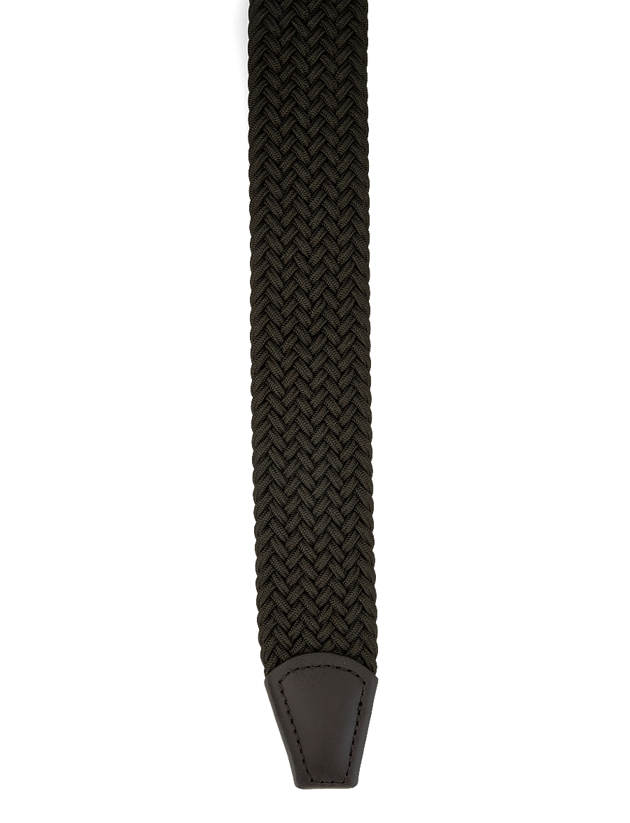 Anderson's - elastic woven viscose belt - braided belts - miltary green - 2