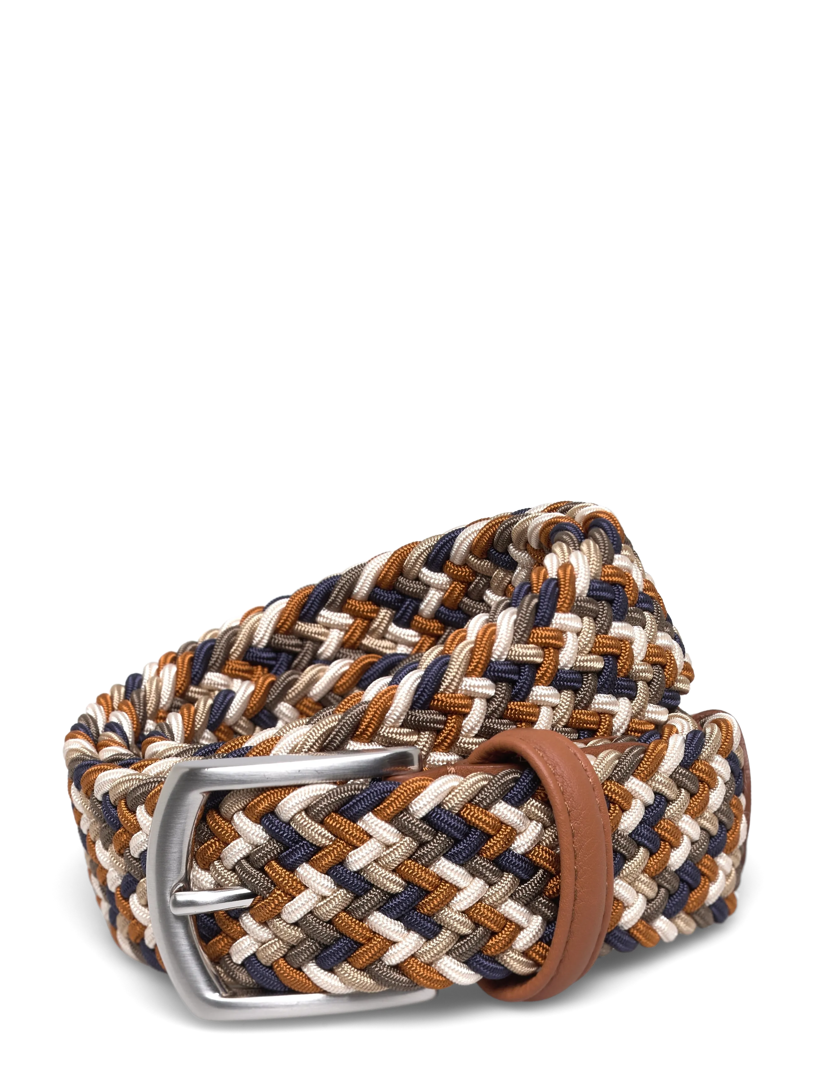 Anderson's Elastic Woven Belt Beige 3,5, 100, Belts, Mehrfarbig/gemustert - Braided Belt, Männerswear