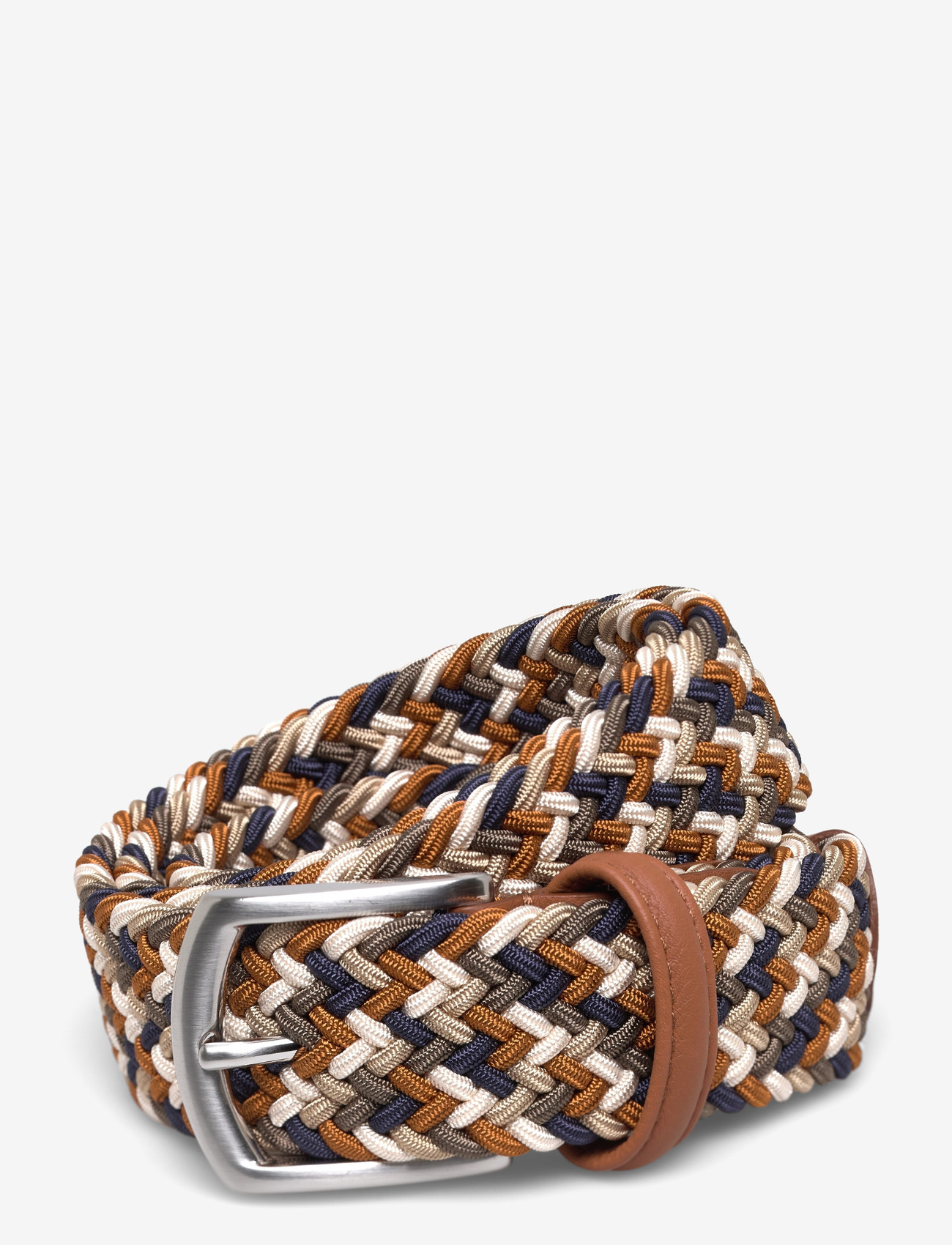 Anderson's - elastic woven viscose belt - braided belts - tan - 0