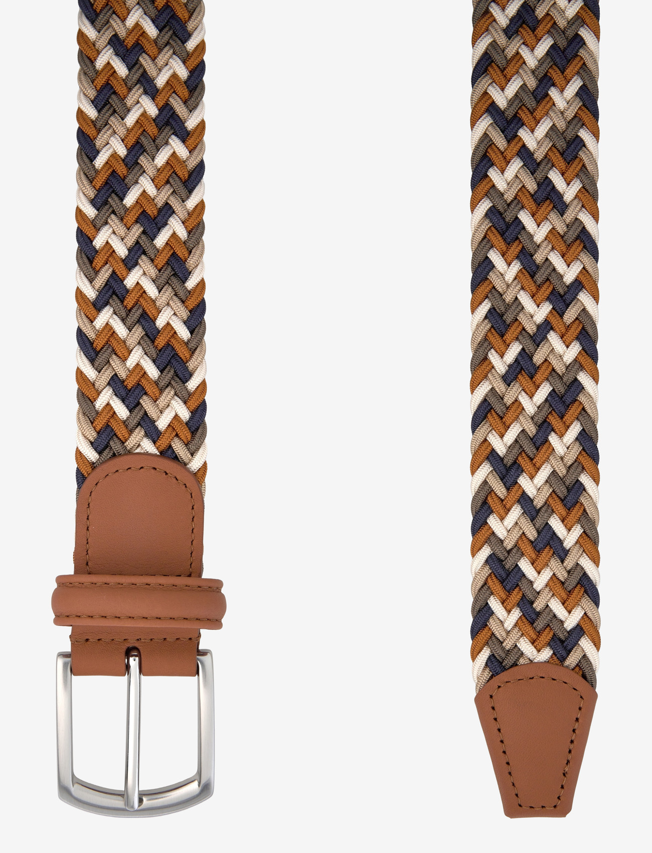 Anderson's - elastic woven viscose belt - braided belts - tan - 1