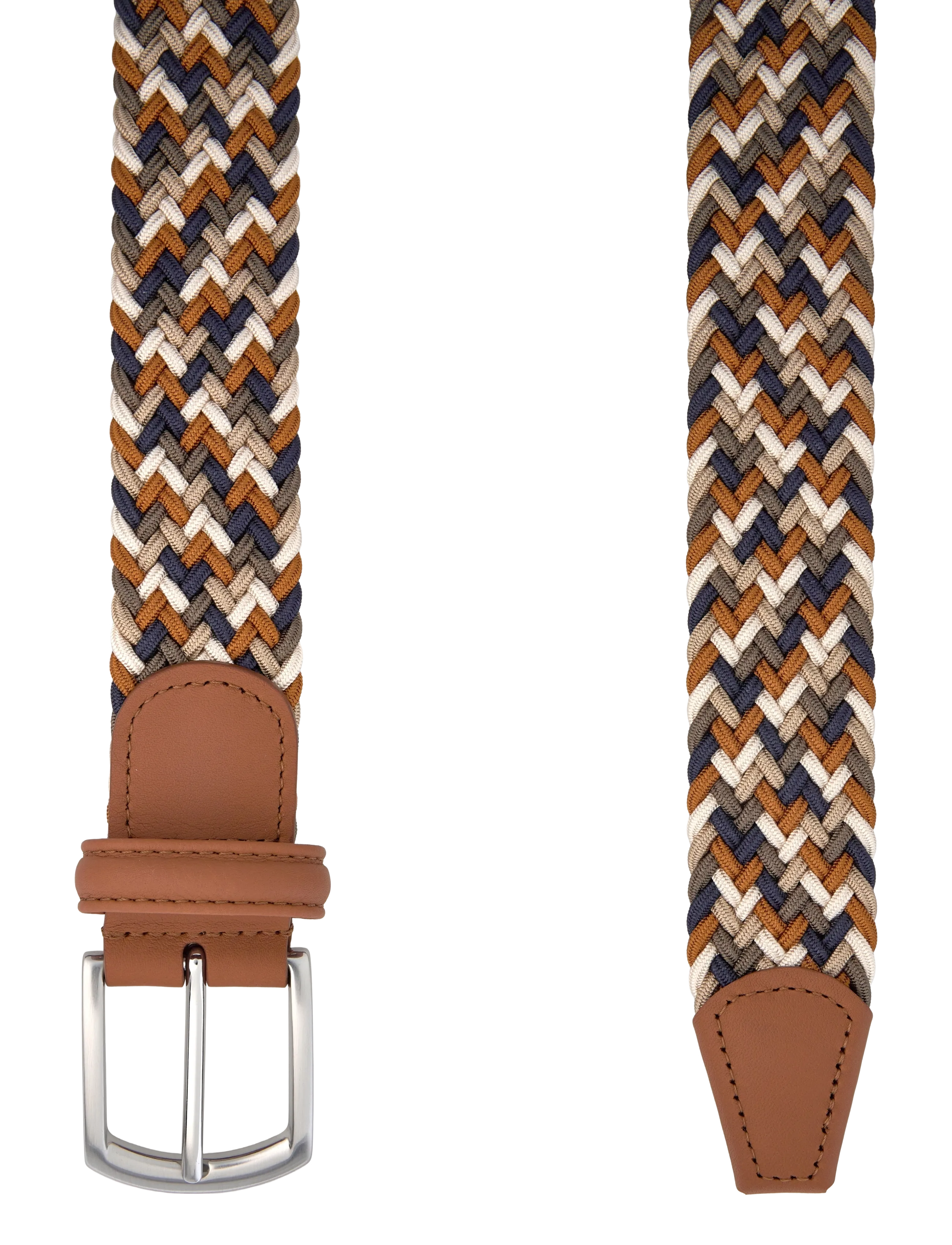 Anderson's - Elastic woven belt - Multi colour Dark brown - 3,5 - geflochten gürtel - tan - 1