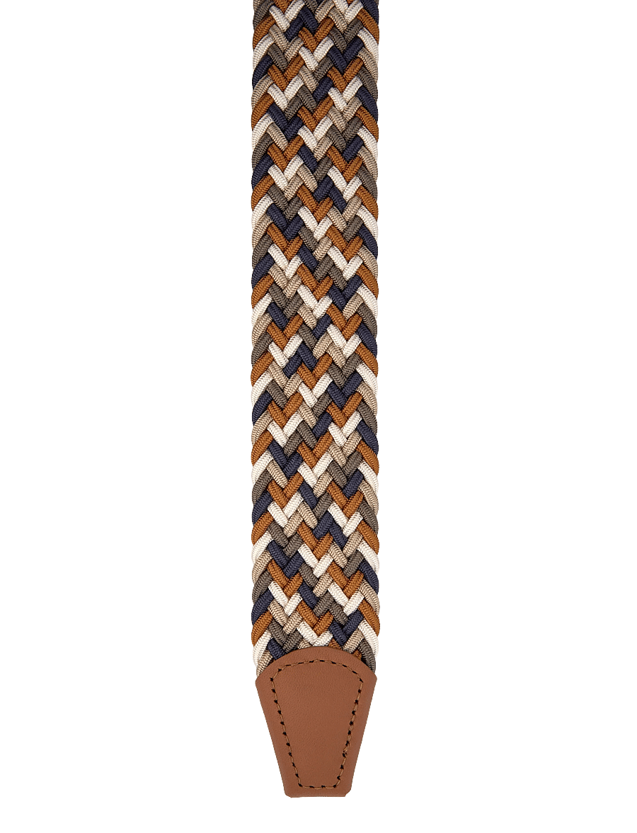 Anderson's - elastic woven viscose belt - braided belts - tan - 2