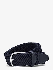 Anderson's - Classic Brown Elastic Woven Belt - braided belts - navy - 0