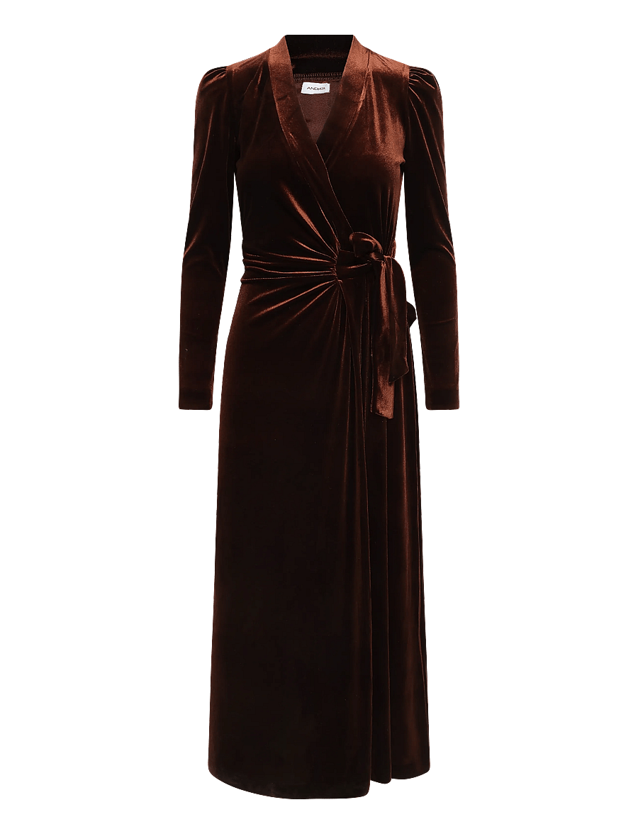 Andiata - Sibley dress - omlottklänningar - espresso - 0