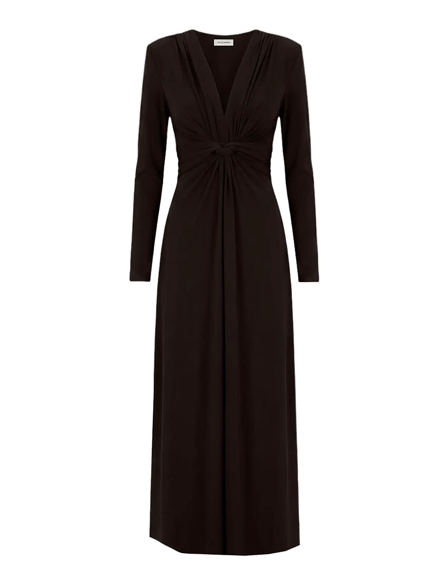 Andiata - Rhosyn T dress - ilgos suknelės - espresso - 0