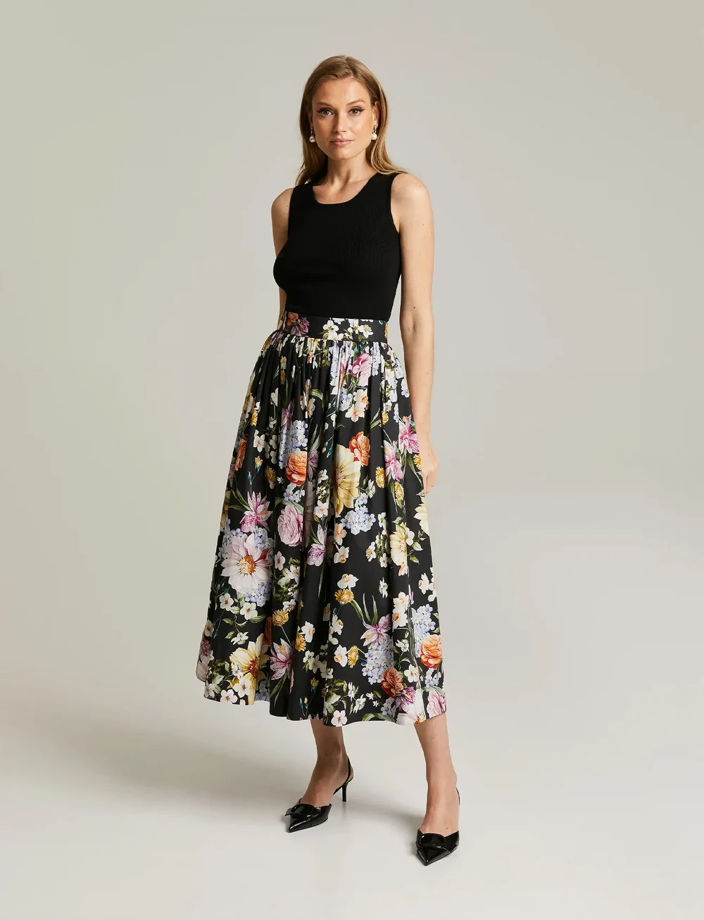 Andiata - Fiia 85 - midinederdele - secret garden black - 0