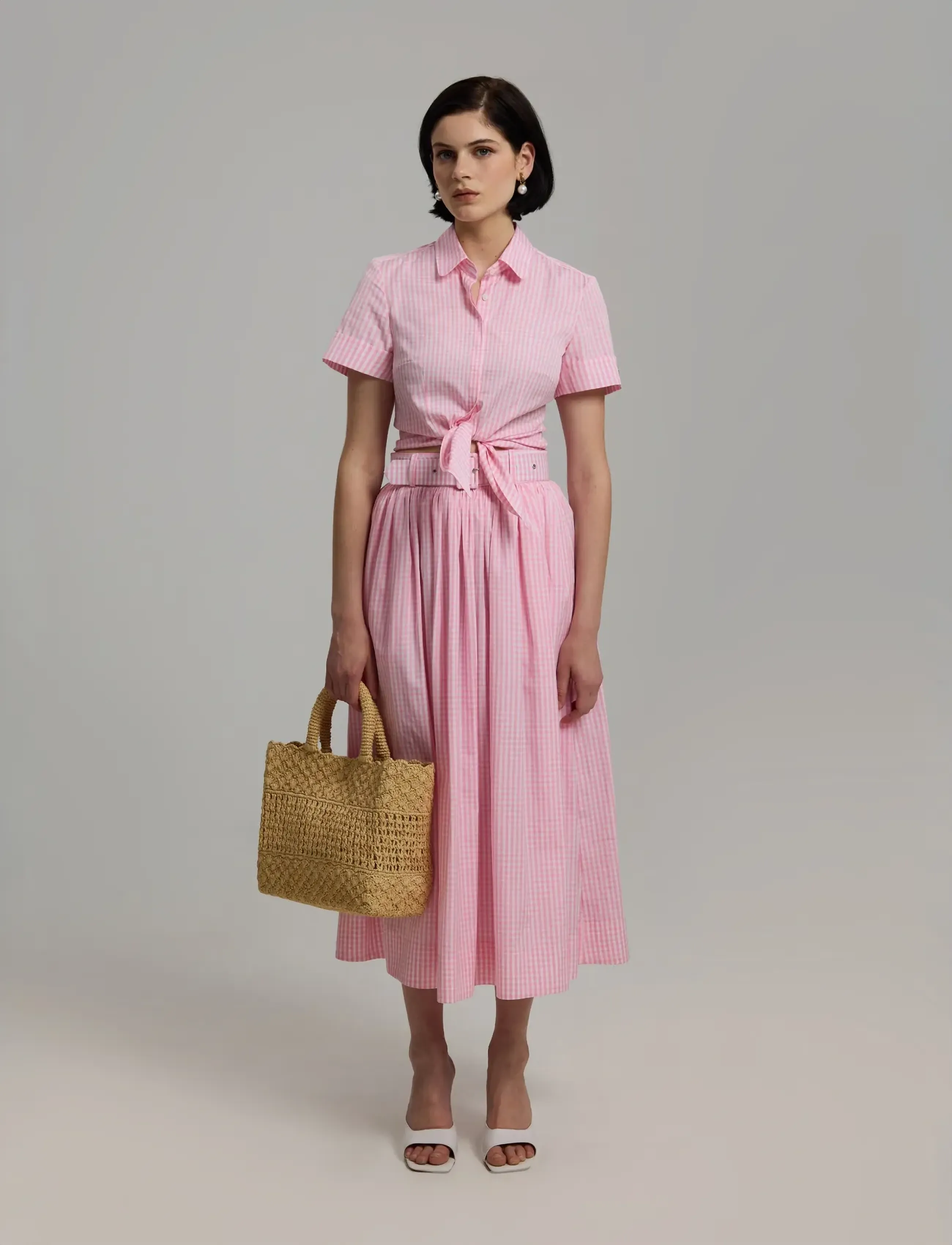 Andiata Fiia 85 - Skirts - PINK GINGHAM / pink/rose