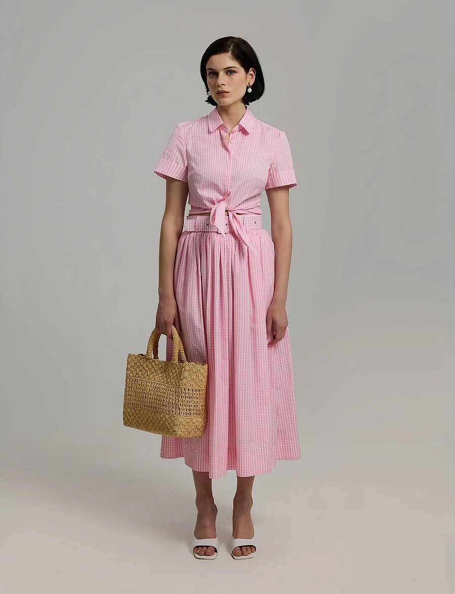 Andiata - Fiia 85 - midinederdele - pink gingham - 0