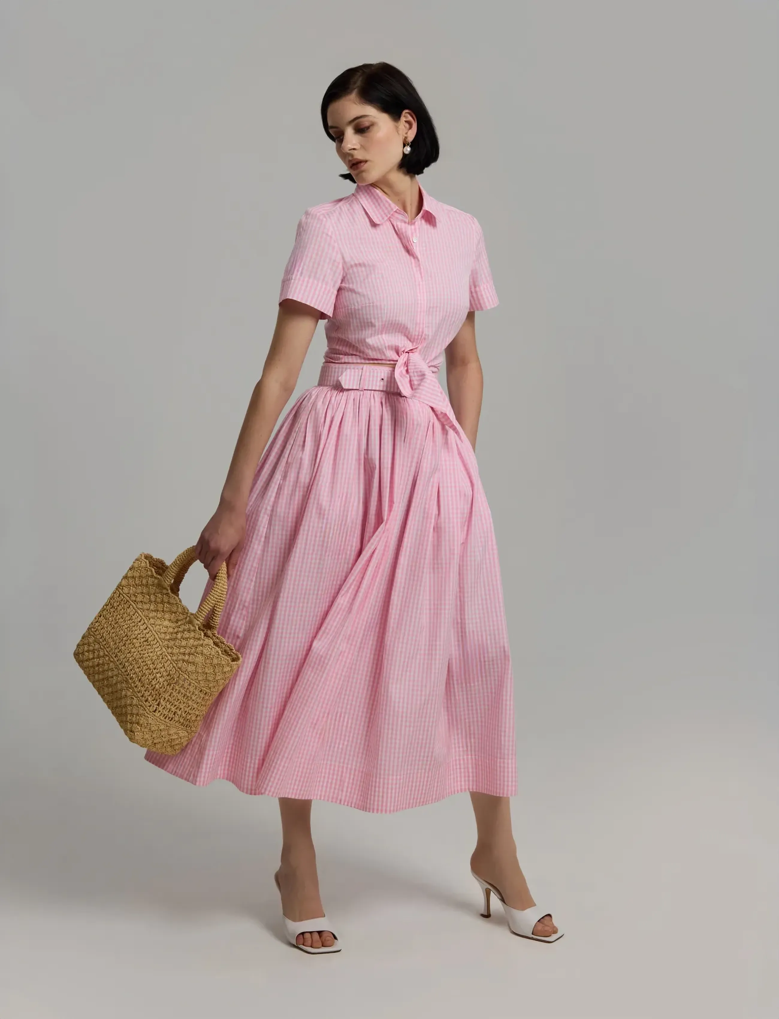 Andiata - Fiia 85 - midinederdele - pink gingham - 3