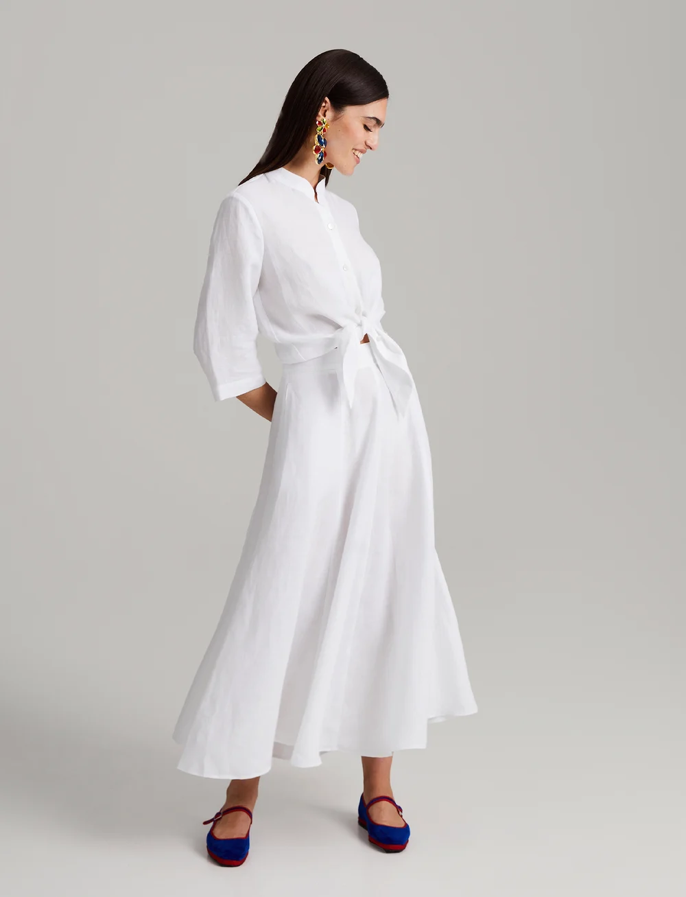 Andiata - Leea 85 - midi nederdele - brilliant white - 3