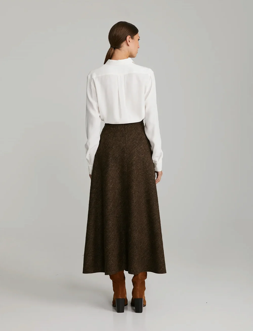 Andiata - Kity 90 V - maxi röcke - brown tweed - 5