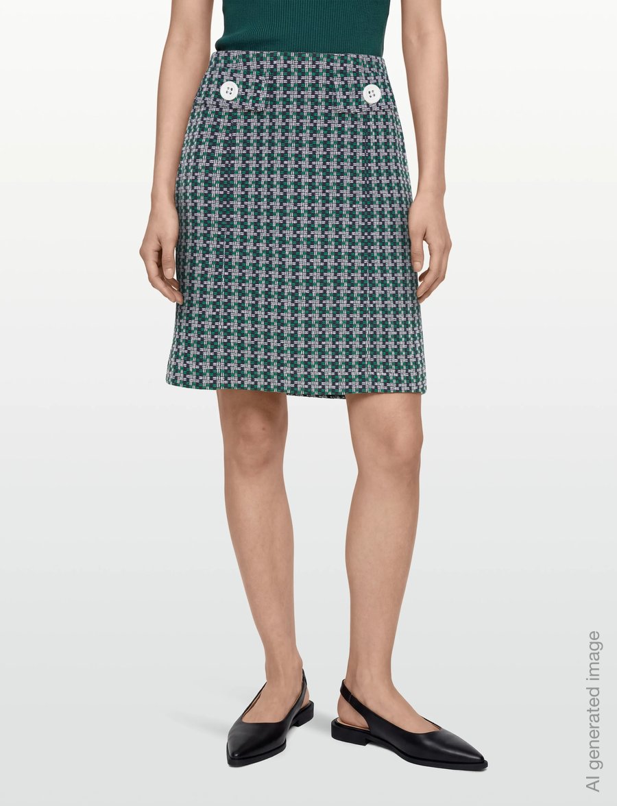Andiata - Liza 50 - midi skirts - navy checks - 3