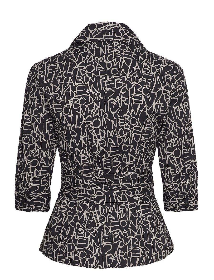 Andiata - Kiira - kurzämlige blusen - typography print - 2