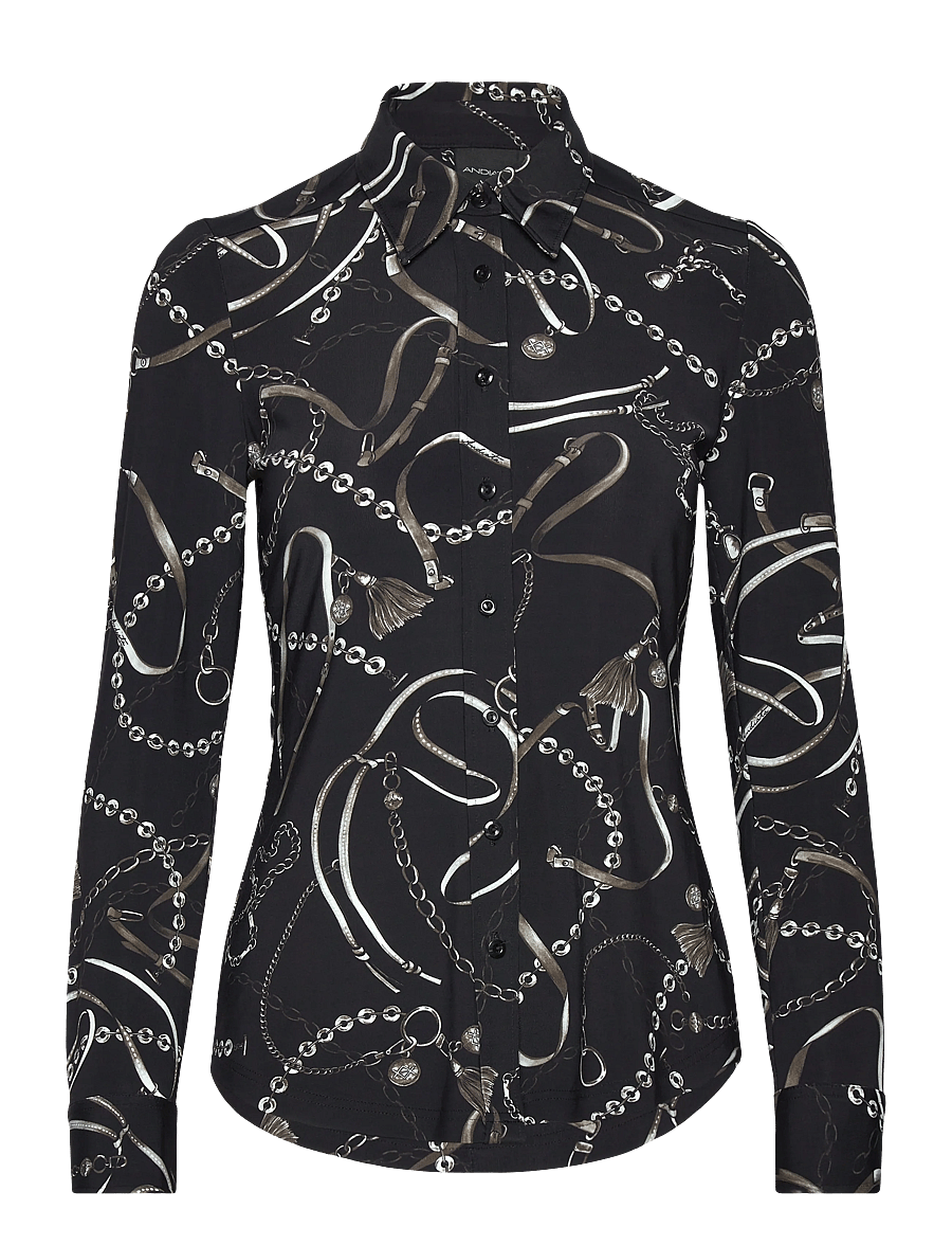 Andiata - Gerri T - džinsiniai marškiniai - chain print - 1