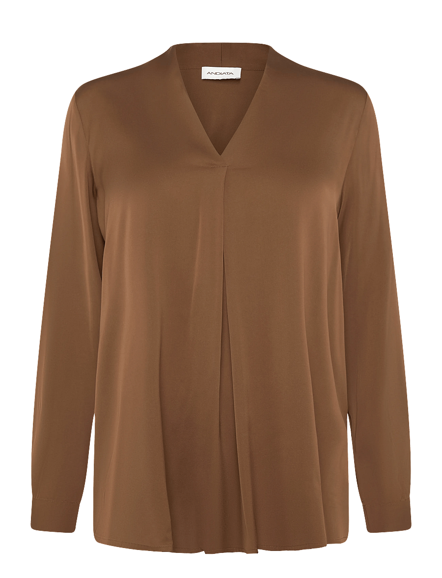 Andiata - Elle Blouse - langærmede bluser - cognac - 0