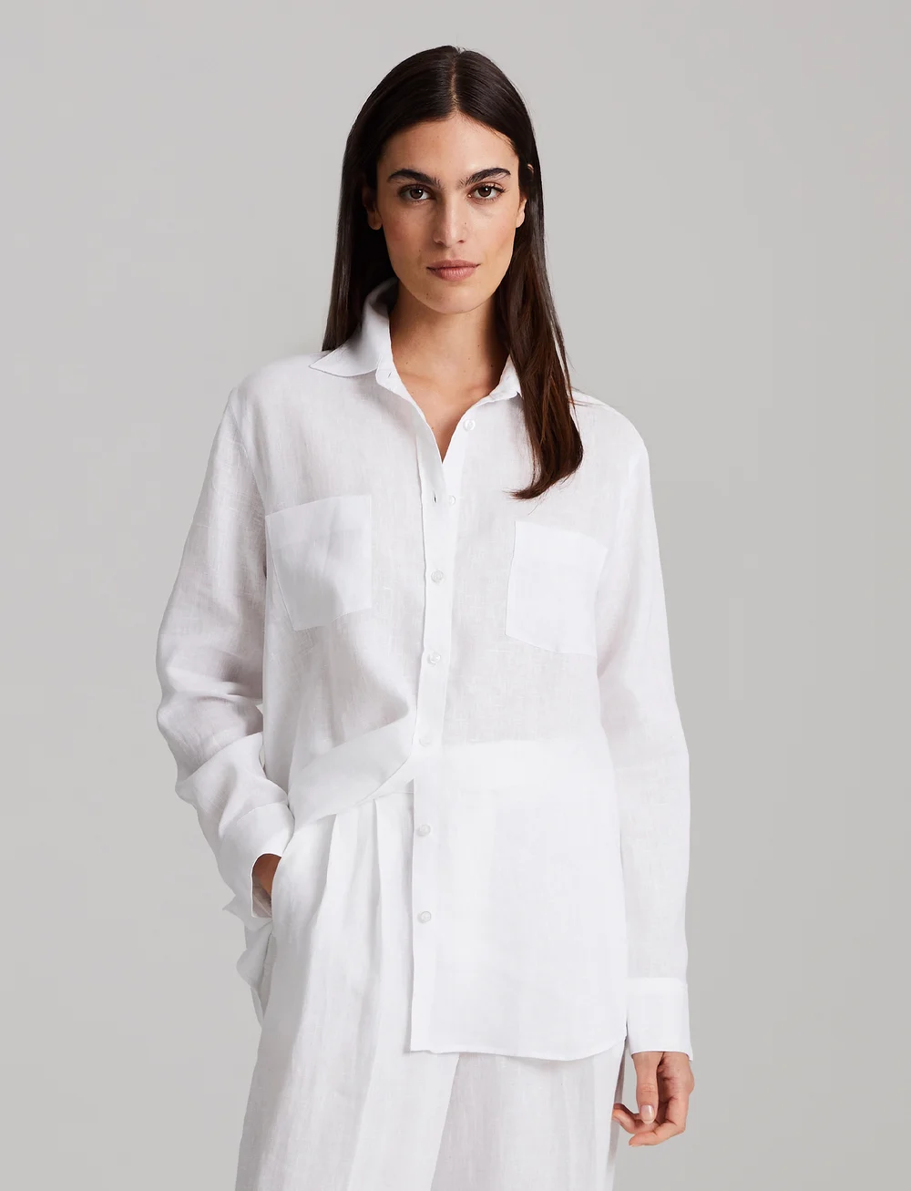 Andiata - Nicci 2 - hørskjorter - brilliant white - 0