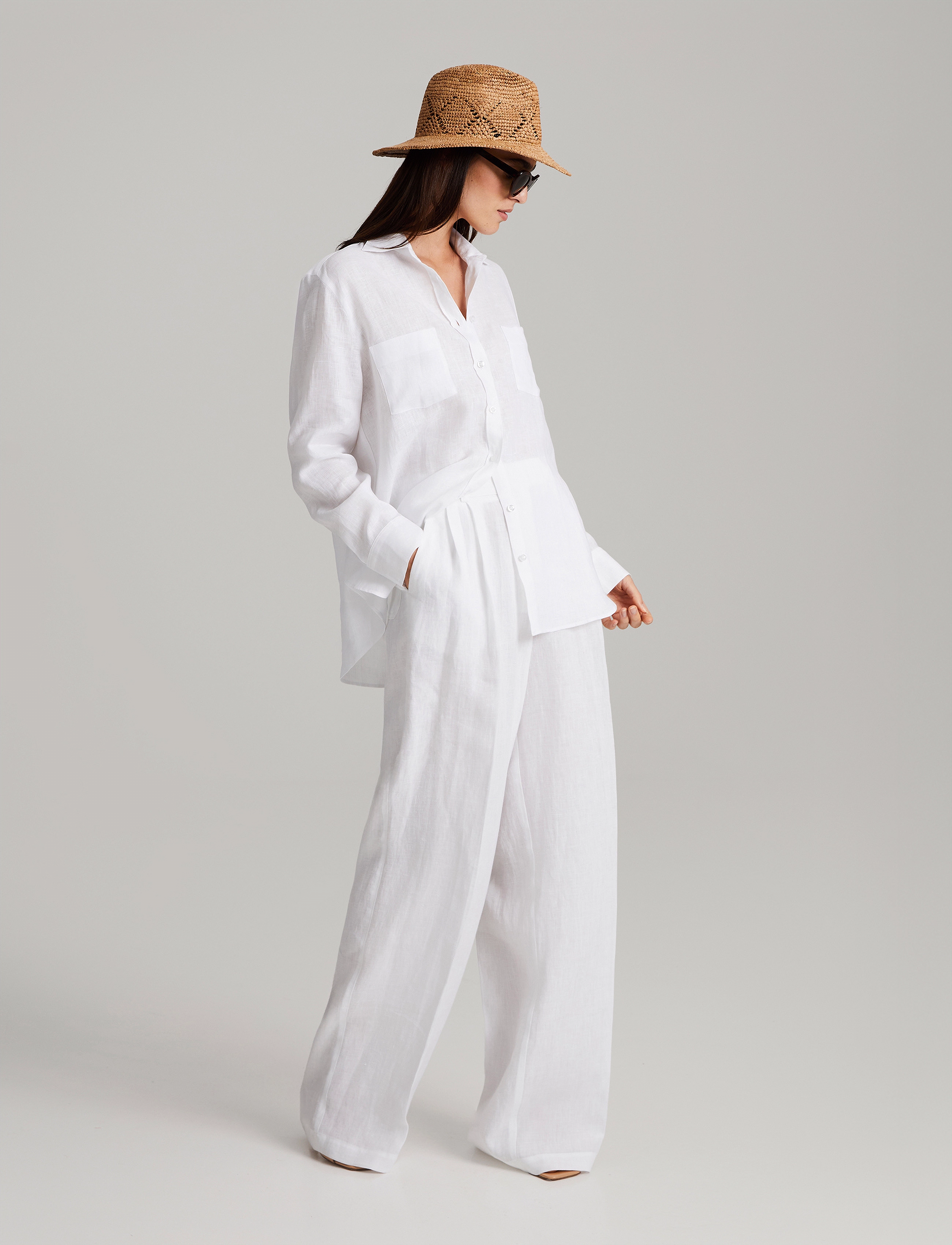 Andiata - Nicci 2 - pellavakauluspaidat - brilliant white - 3