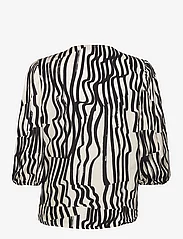 Andiata - Vilja Print Blouse - palaidinės trumpomis rankovėmis - beige stripes - 1