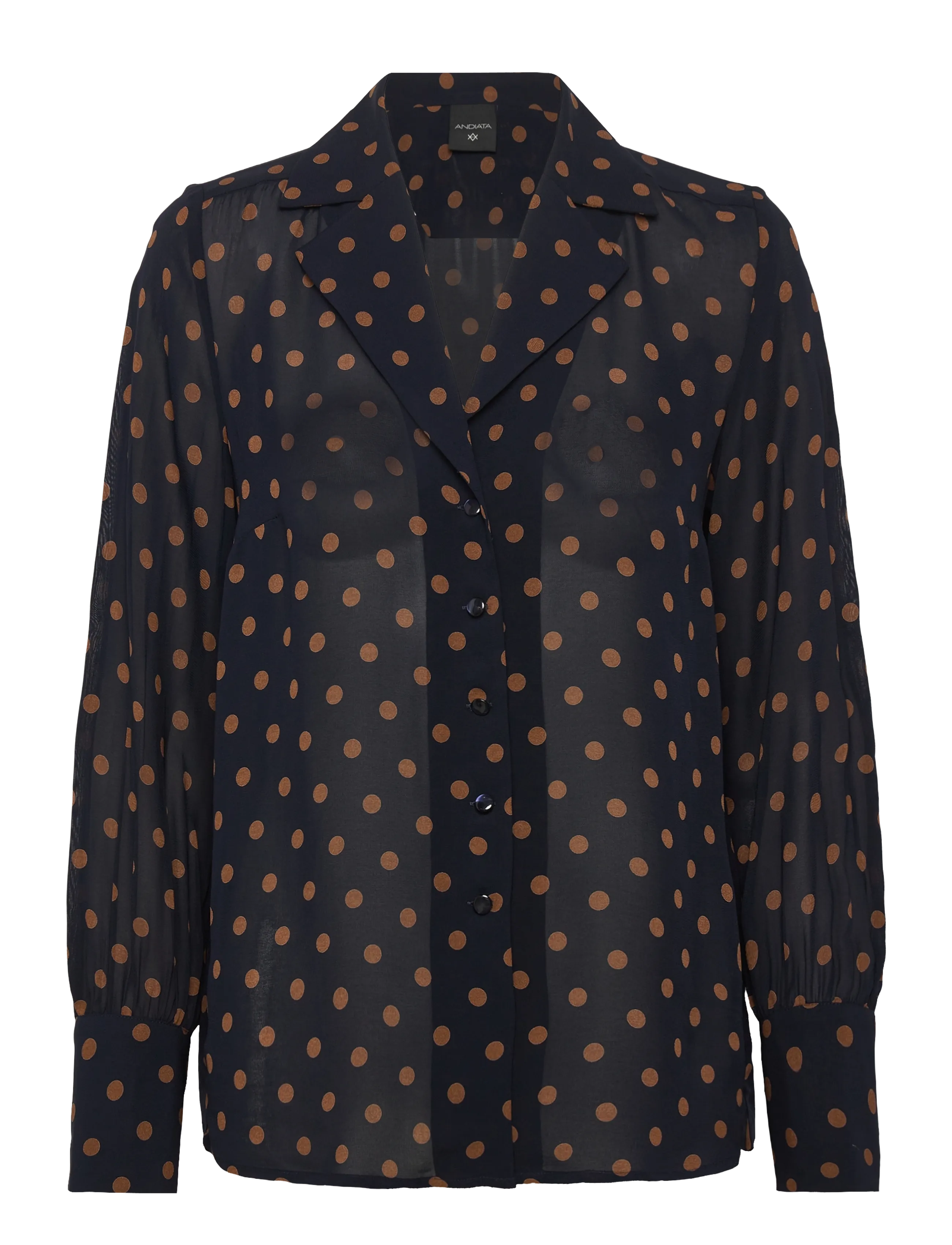 Andiata - Kathy 2 - blūzes ar garām piedurknēm - polka dots - 1