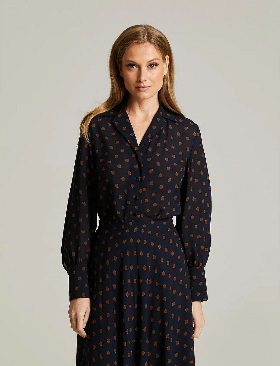 Andiata - Kathy 2 - long sleeved blouses - polka dots - 0