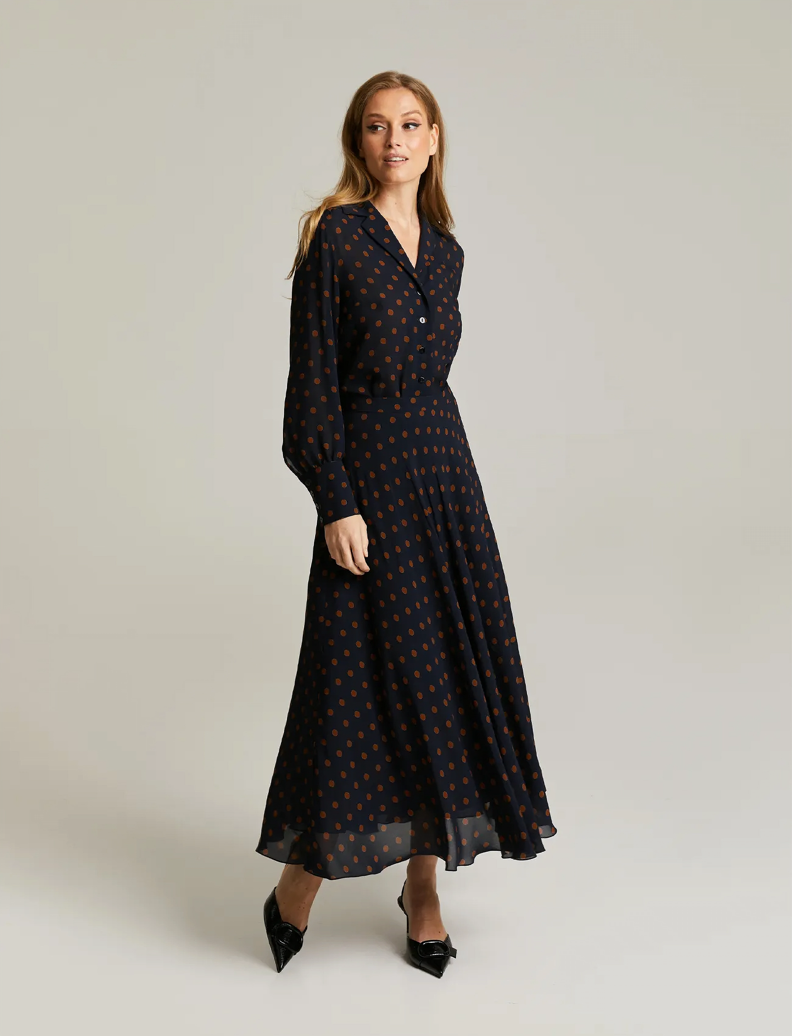 Andiata - Kathy 2 - blūzes ar garām piedurknēm - polka dots - 3