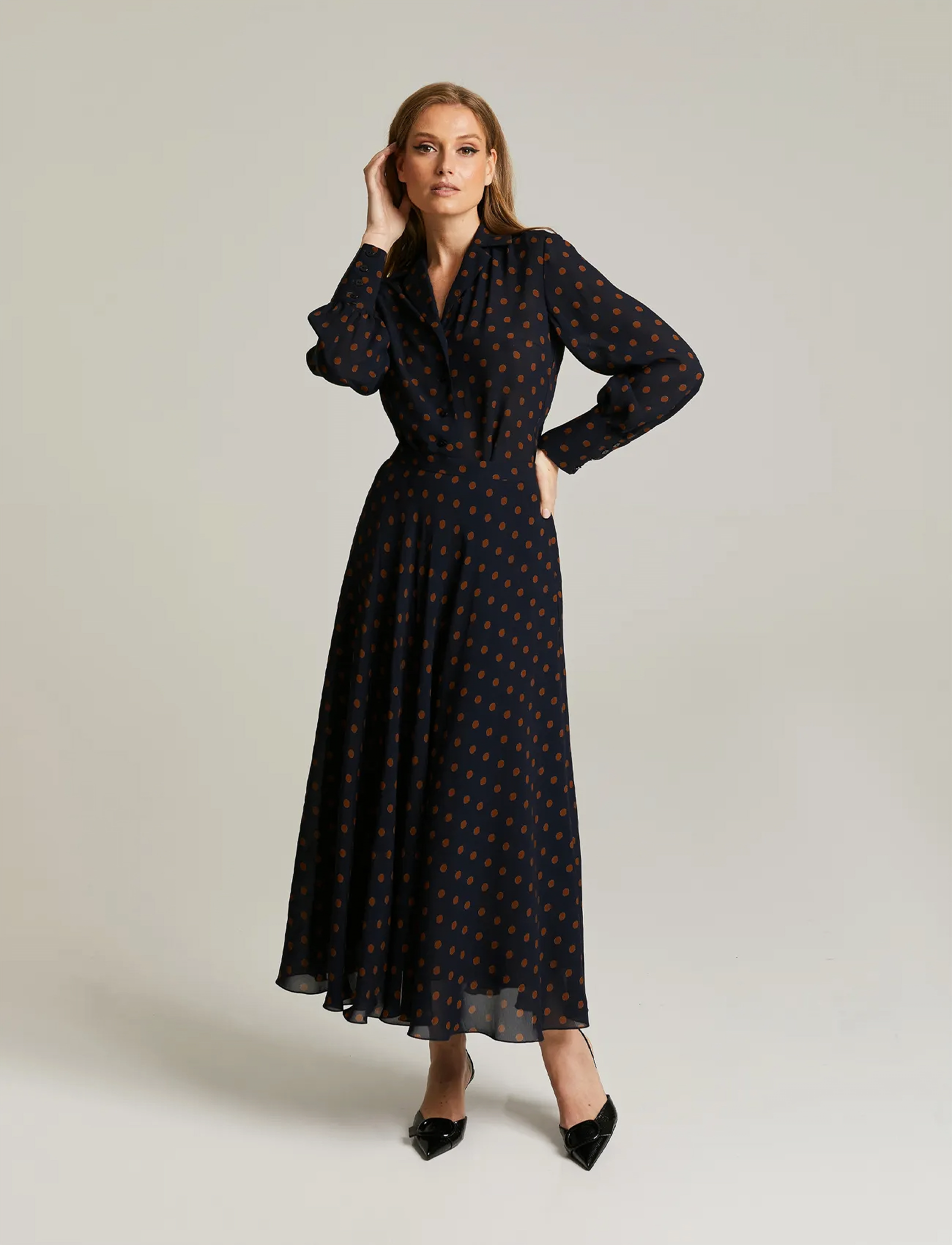 Andiata - Kathy 2 - blūzes ar garām piedurknēm - polka dots - 5