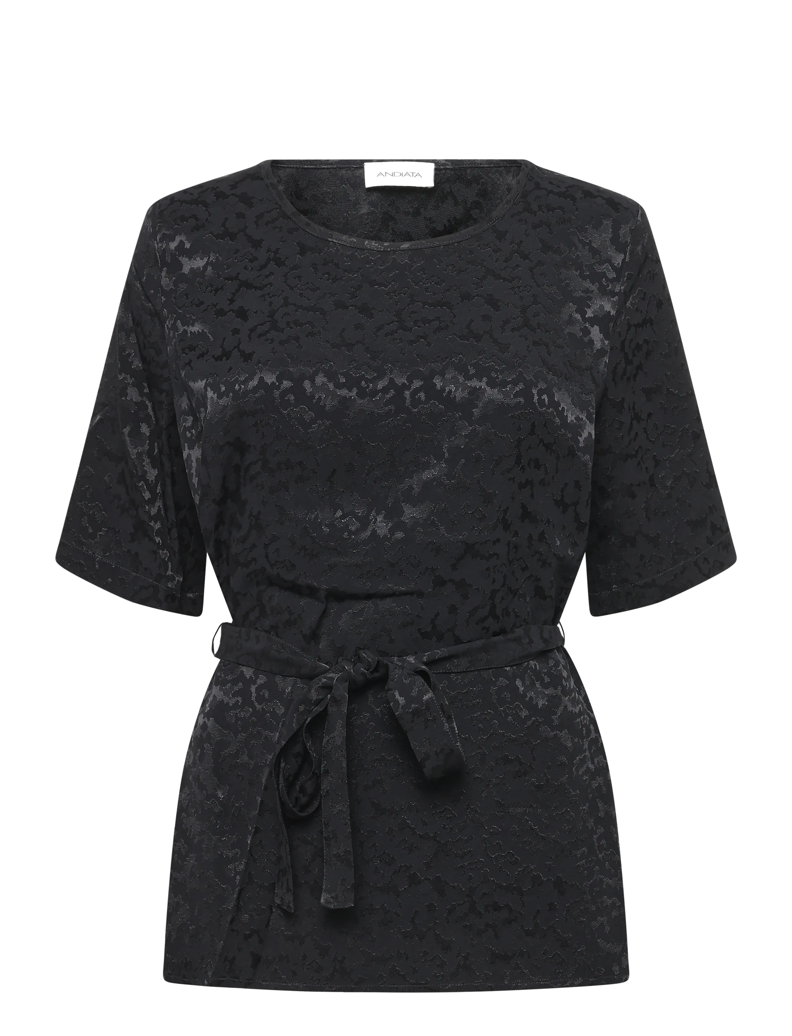 Andiata Cyrene blouse - Kurzärmelige Blusen - BLACK / black