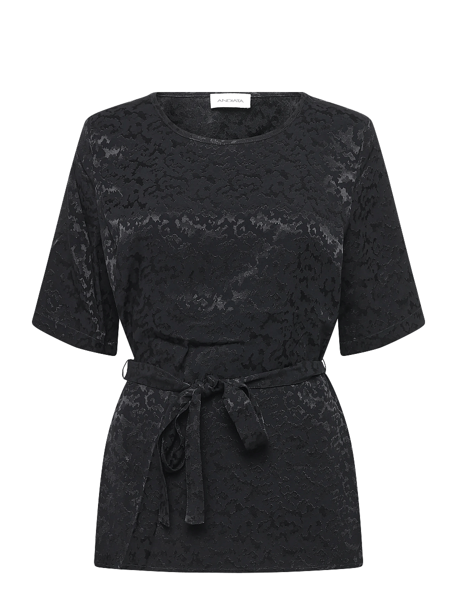 Andiata - Cyrene blouse - kurzärmelige blusen - black - 0