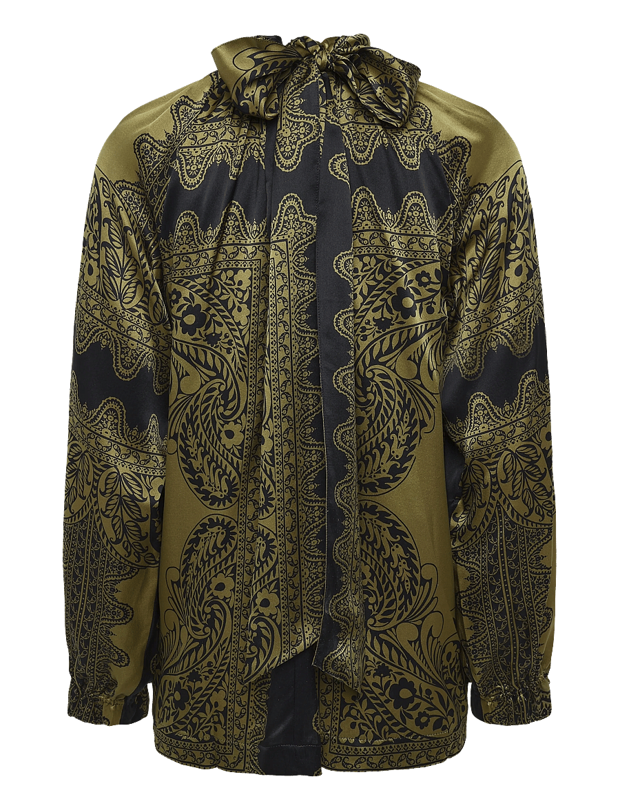 Andiata - Evelora blouse - långärmade blusar - black filigree - 1