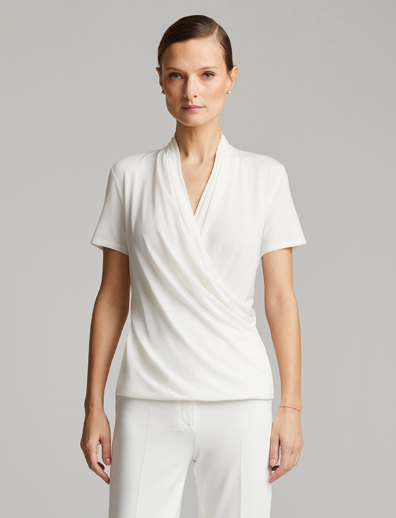 Andiata - Fifi 2 Top - kortärmade blusar - chalk white - 4