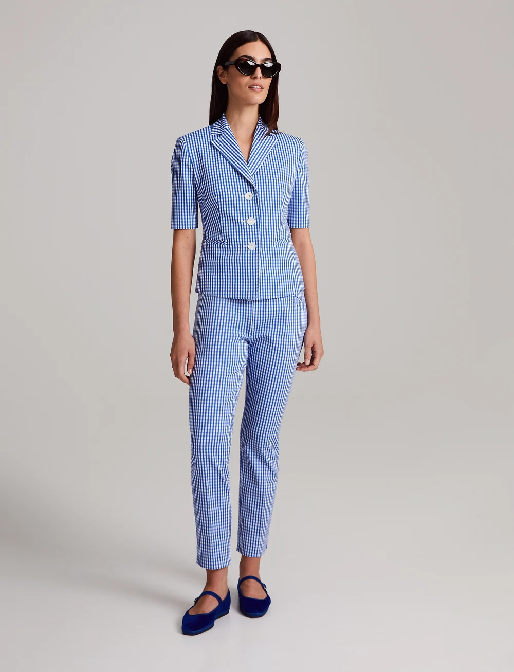 Andiata - Juni - einreihige blazer - classic gingham - 0