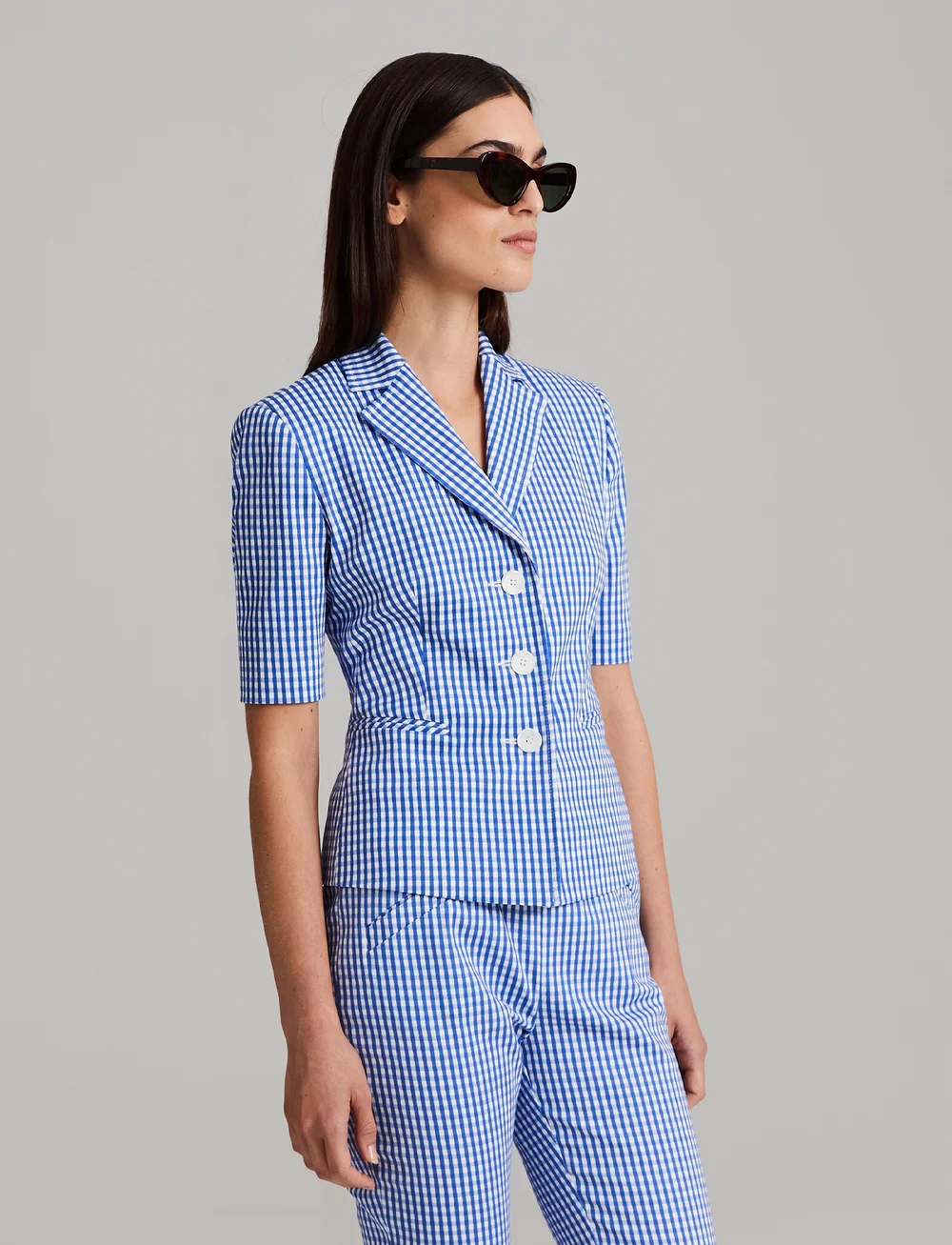 Andiata - Juni - einreihige blazer - classic gingham - 3