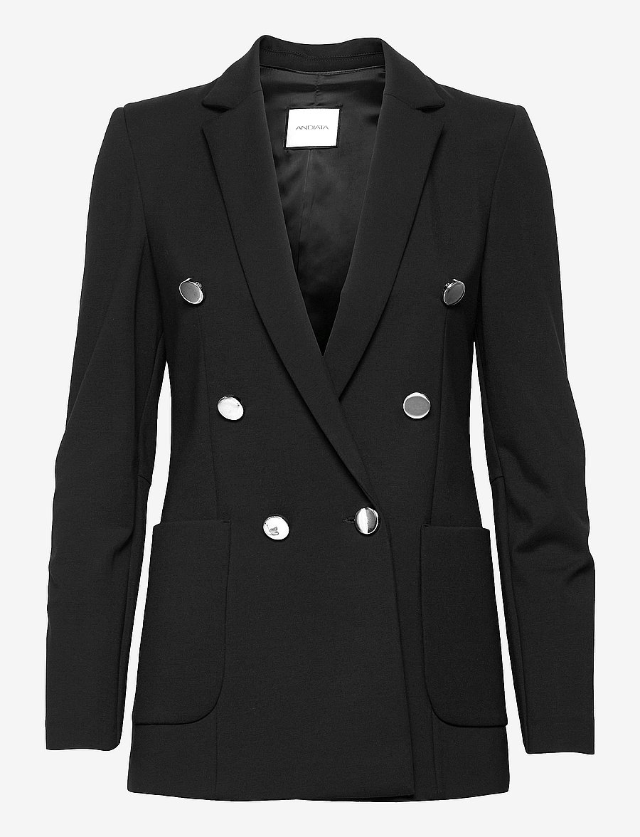 Andiata - Jenner Jersey Blazer - dobbeltradede blazere - black - 1
