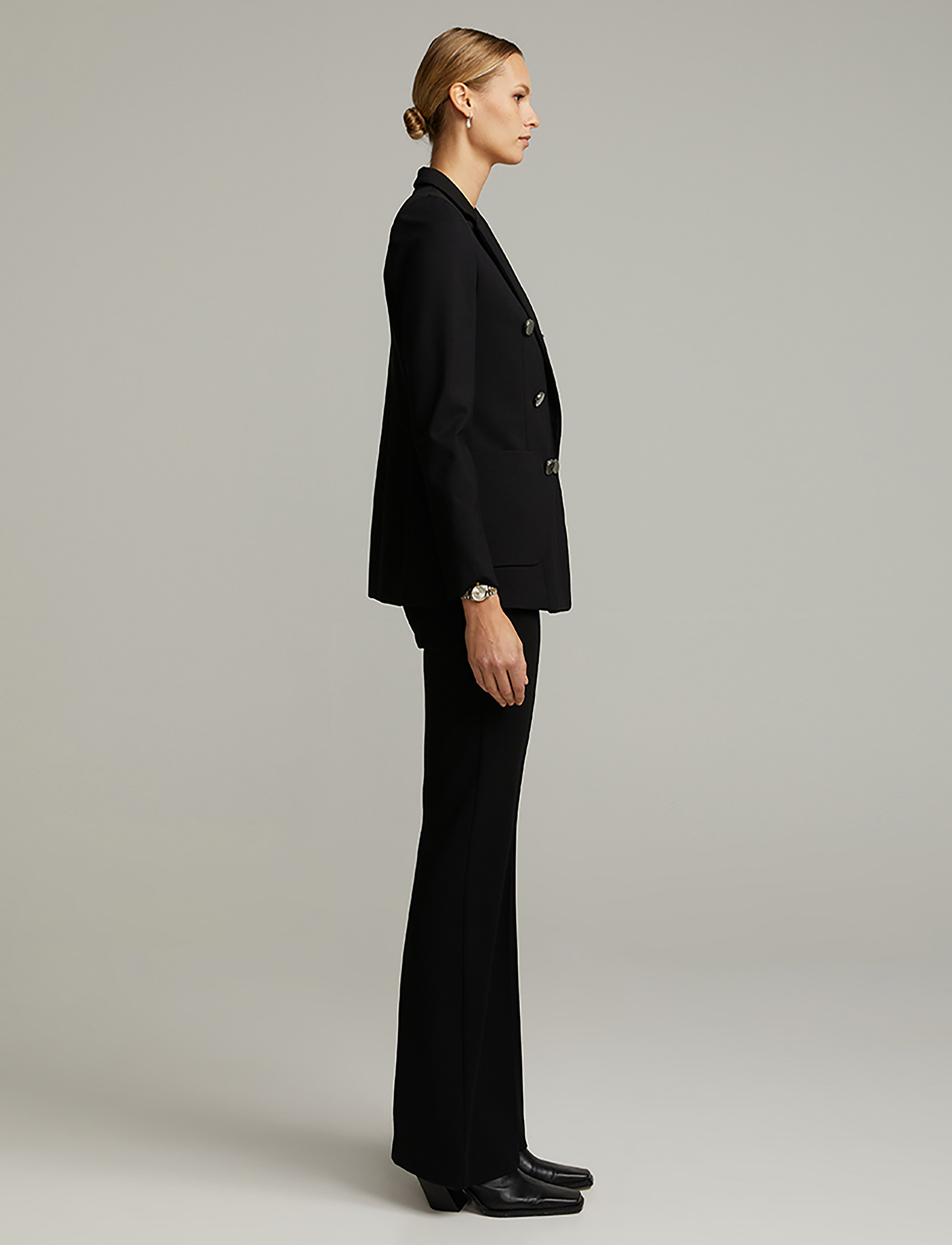 Andiata - Jenner Jersey Blazer - kaksiriviset bleiserit - black - 3