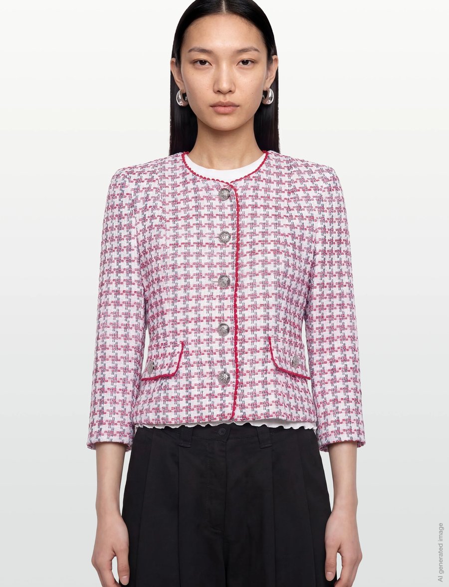 Andiata - Lesley 2 - bouclé - red checks - 3