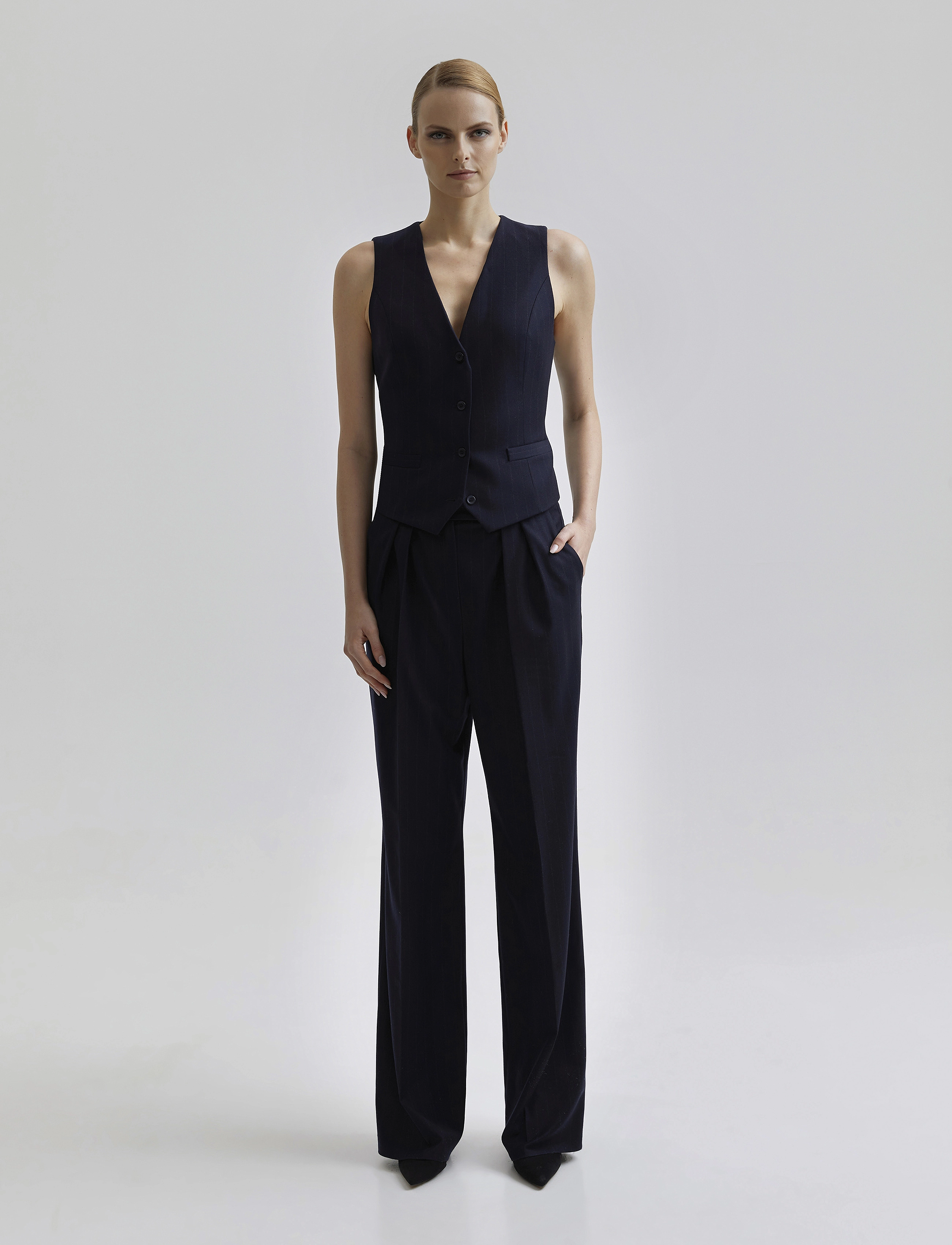 Andiata - Gytta trousers - navy blue pinstripe - 2