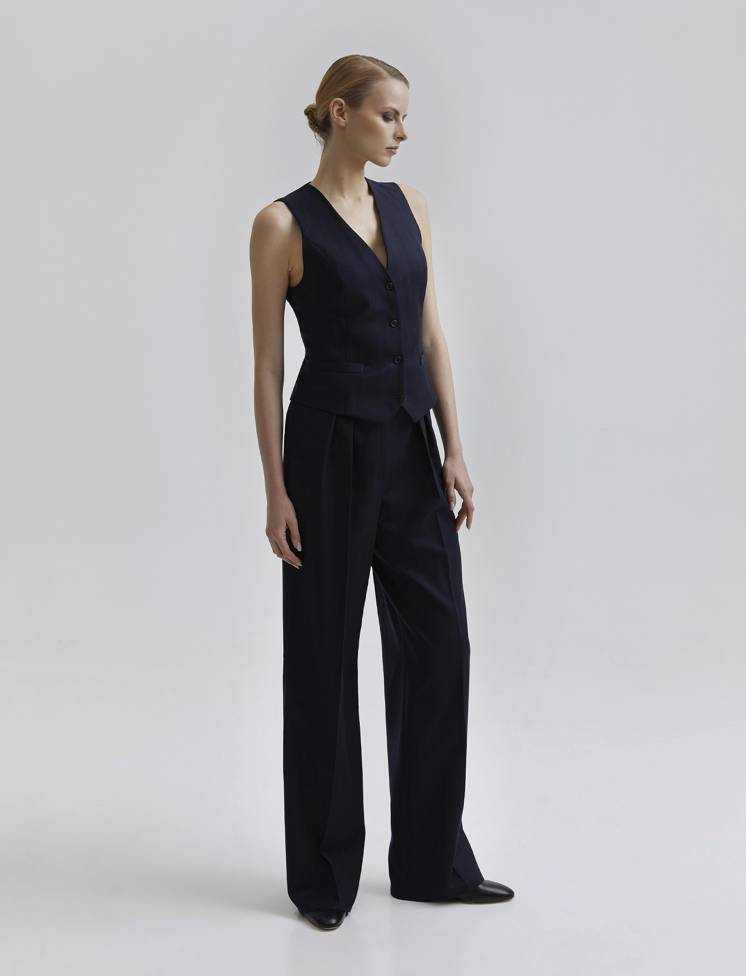 Andiata - Gytta trousers - navy blue pinstripe - 4