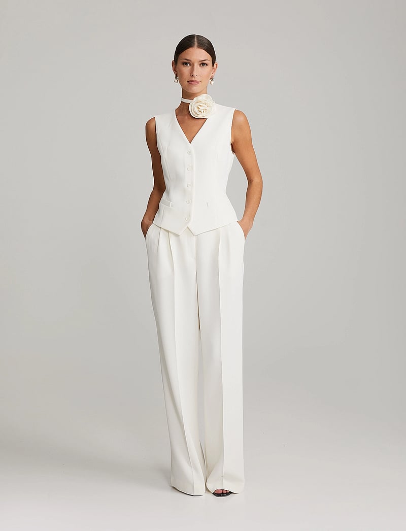 Andiata - Gytta - bukser med brede ben - chalk white - 0