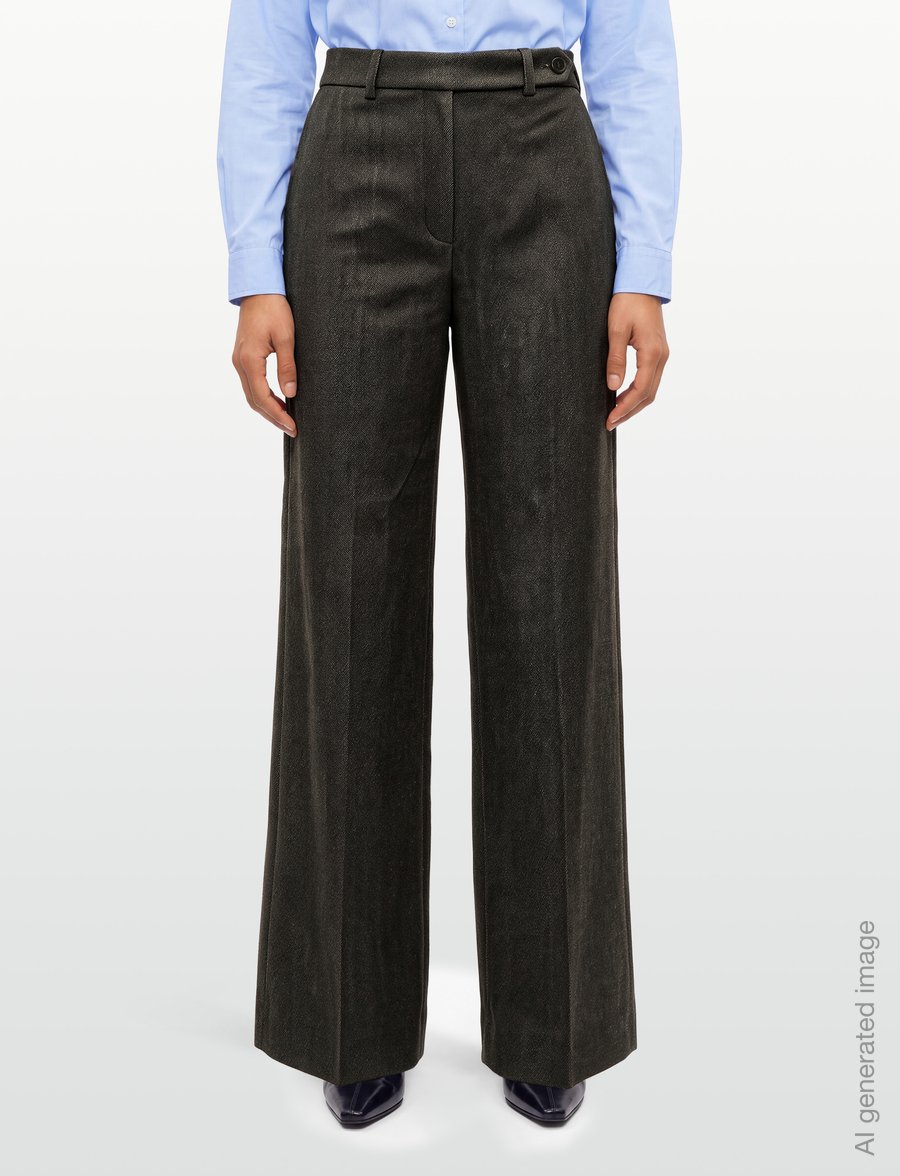 Andiata - Gisella trousers - hosen mit weitem bein - dark olive - 3