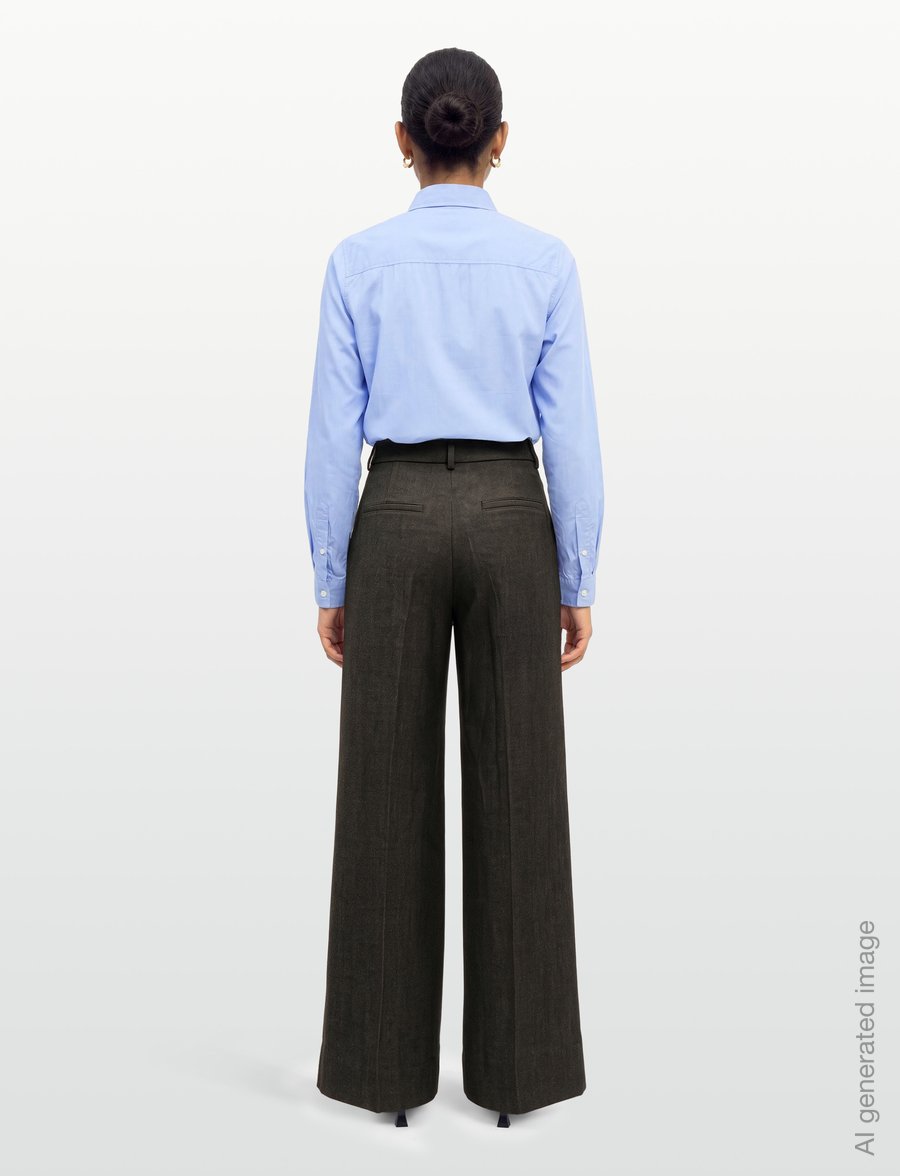 Andiata - Gisella trousers - hosen mit weitem bein - dark olive - 4