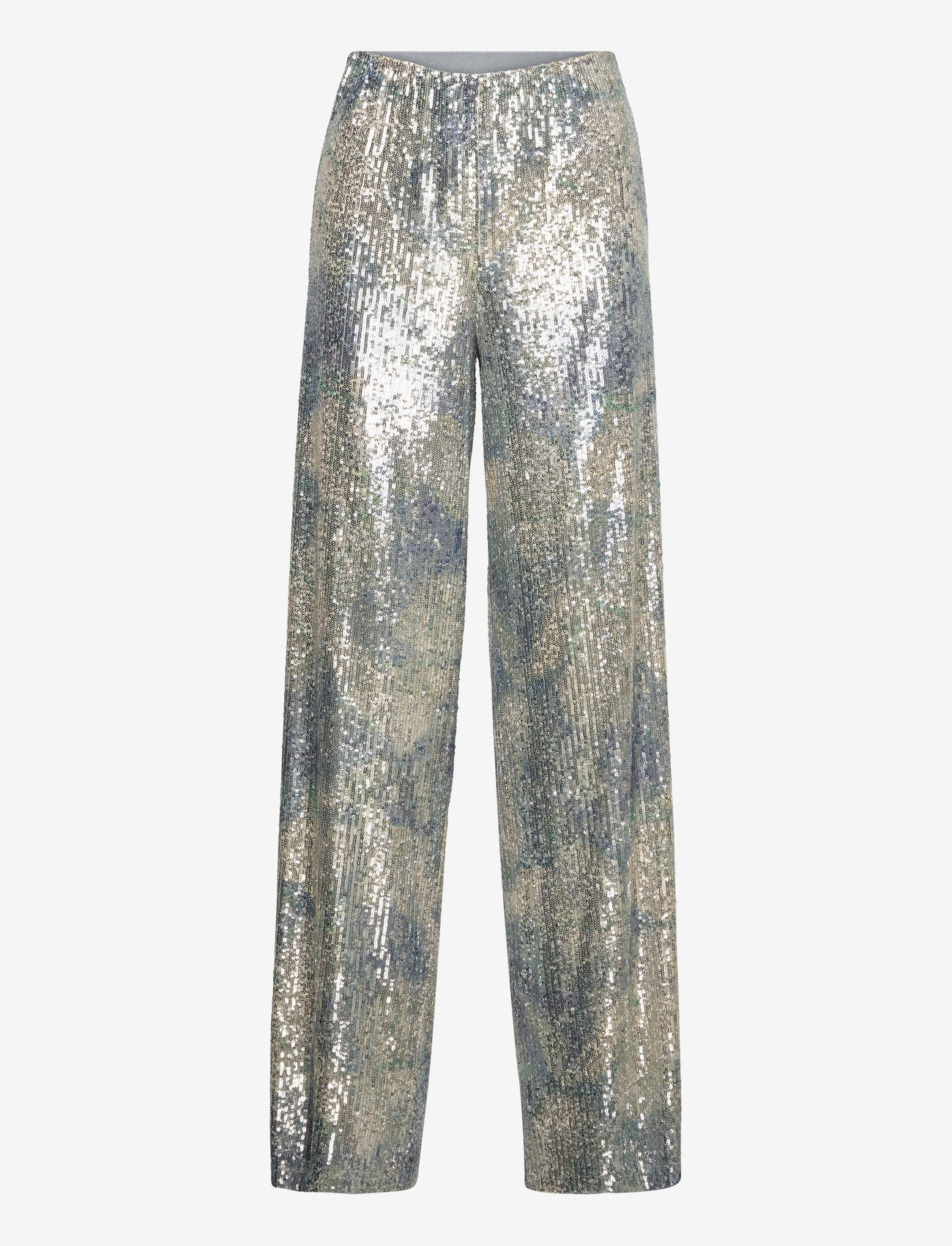 Andiata - Rochelle 3 trousers - sirge säärega püksid - sky blue sequins - 1