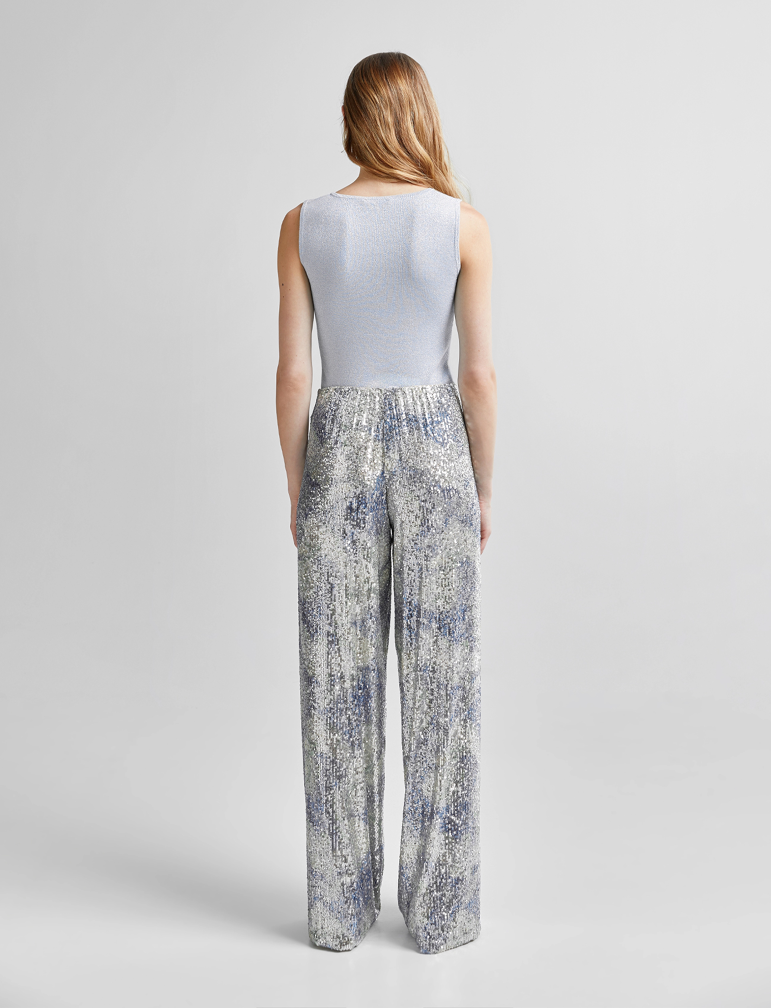 Andiata - Rochelle 3 trousers - straight leg hosen - sky blue sequins - 3