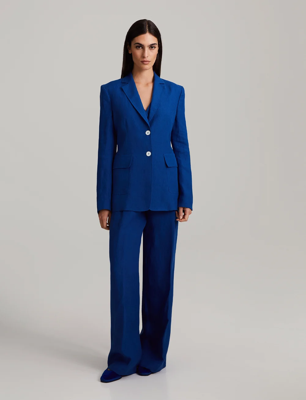 Andiata - Kamille 3 - linen trousers - mediterranean blue - 2