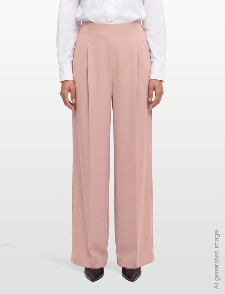 Andiata - Kamille 3 trousers - bikses ar platām starām - hazy pink - 3
