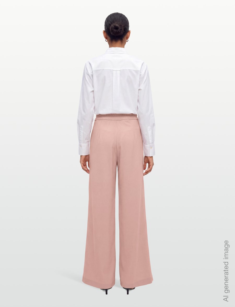 Andiata - Kamille 3 trousers - bikses ar platām starām - hazy pink - 4