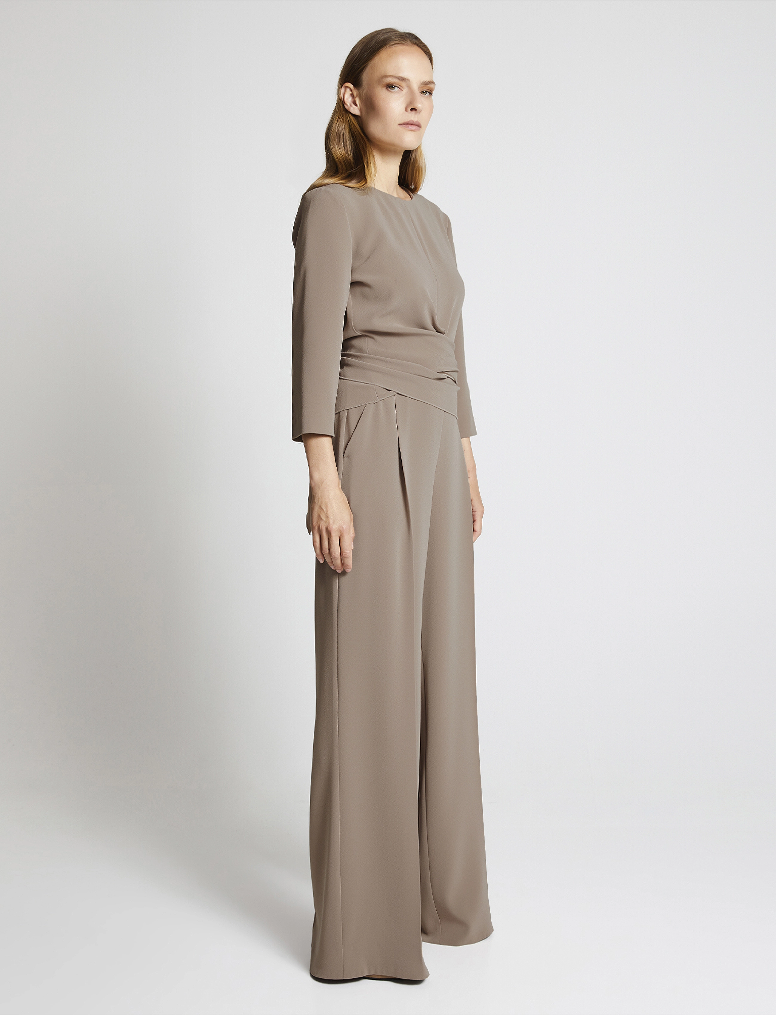 Andiata - KAMILLE 3 TROUSERS - dark taupe - 3