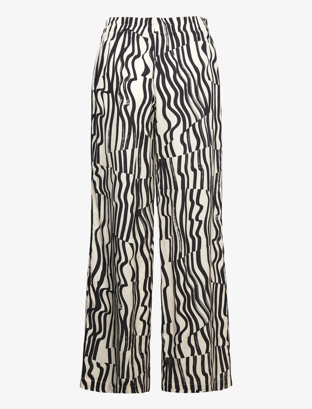 Andiata - Rochelle Print Trousers - juhlamuotia outlet-hintaan - beige stripes - 1